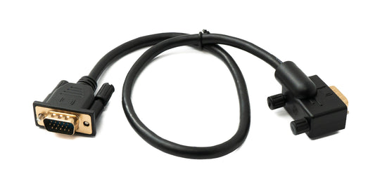 SYSTEM-S D Sub15 snúra 50 cm HD VGA 15 pinna karlkyns í karlkyns DB15 vinklaður vinstri vinklaður