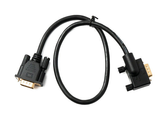 SYSTEM-S D Sub15 snúra 50 cm HD VGA 15 pinna karlkyns í karlkyns DB15 vinklaður vinstri vinklaður