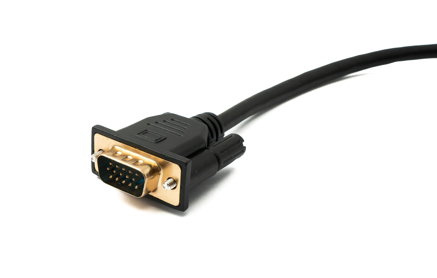 SYSTEM-S D Sub15 snúra 50 cm HD VGA 15 pinna karlkyns í karlkyns DB15 vinklaður vinstri vinklaður