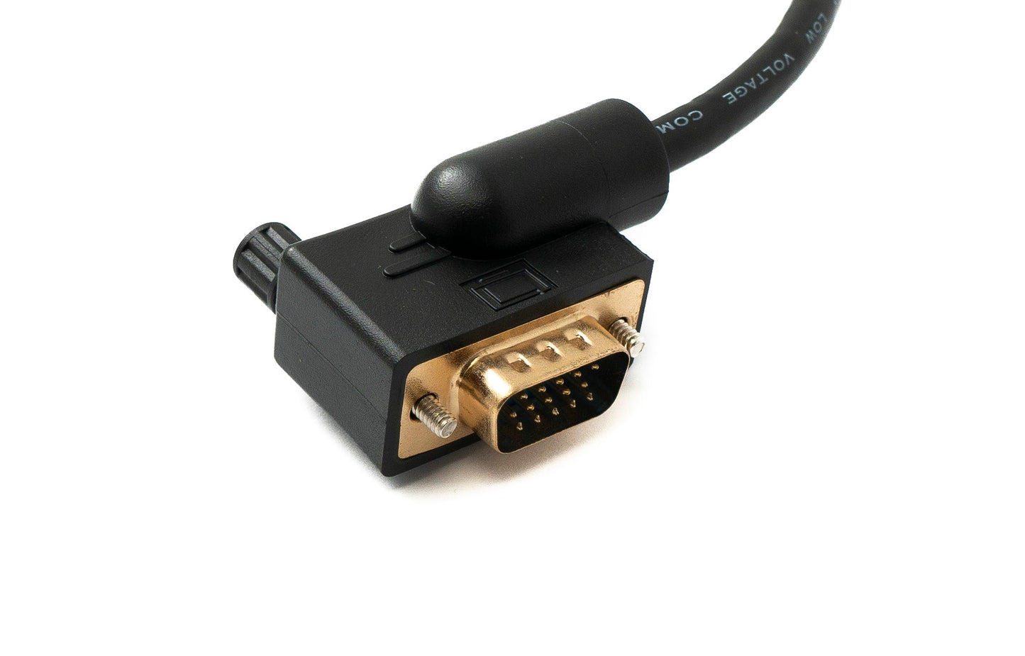SYSTEM-S D Sub15 snúra 50 cm HD VGA 15 pinna karlkyns í karlkyns DB15 vinklaður vinstri vinklaður
