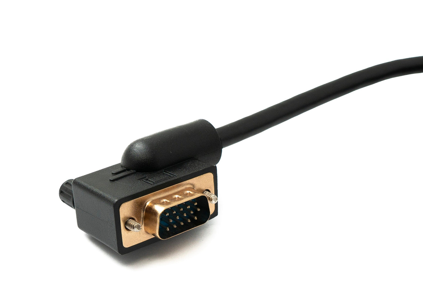 SYSTEM-S D Sub15 cable 150 cm HD VGA 15 pin male to male DB15 angle right angled
