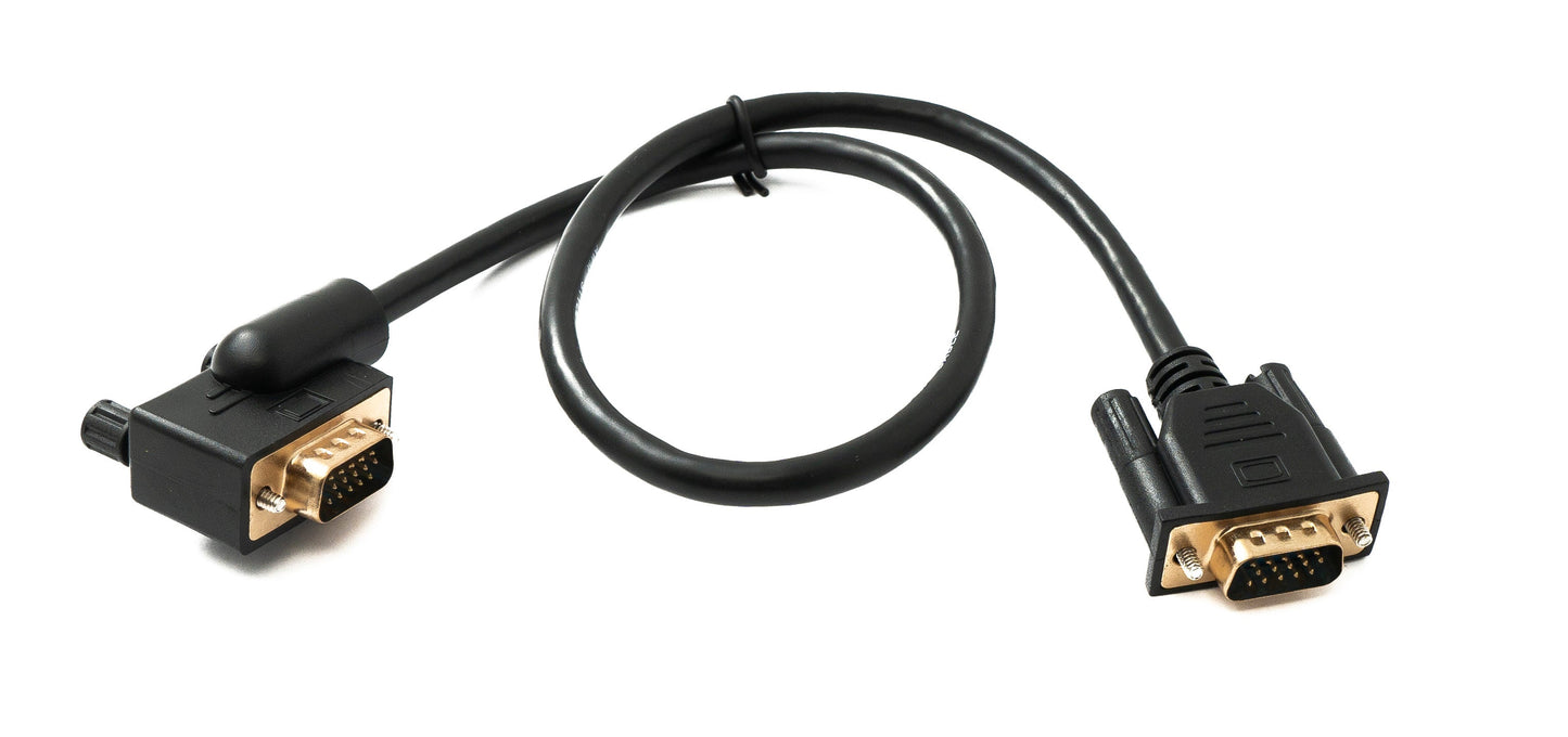 SYSTEM-S D Sub15 cable 50 cm HD VGA 15 pin male to male DB15 angle right angled
