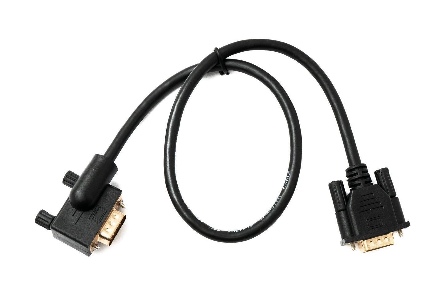 SYSTEM-S D Sub15 cable 50 cm HD VGA 15 pin male to male DB15 angle right angled
