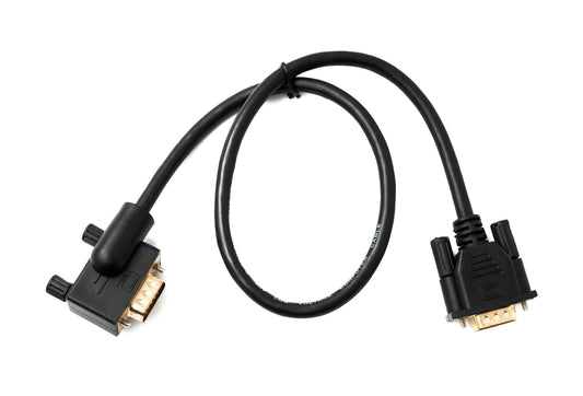SYSTEM-S D Sub15 cable 50 cm HD VGA 15 pin male to male DB15 angle right angled