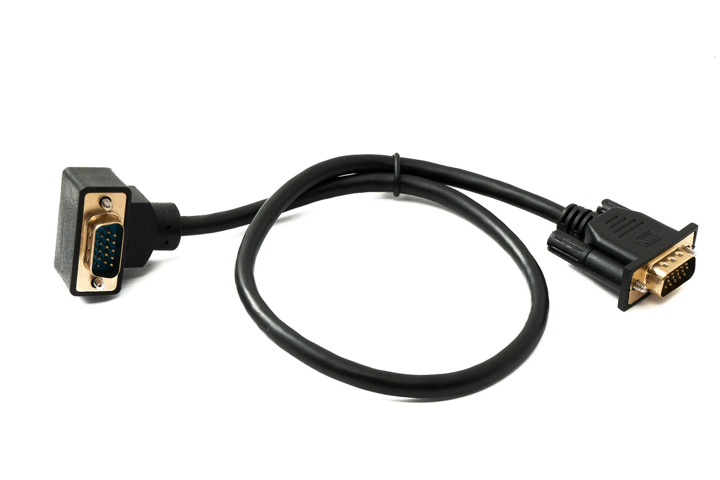 SYSTEM-S D Sub15 kapall 50 cm HD VGA 15 pinna karlkyns í karlkyns DB15 vinklaður upp á við