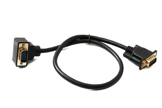 SYSTEM-S D Sub15 kapall 50 cm HD VGA 15 pinna karlkyns í karlkyns DB15 vinklaður upp á við