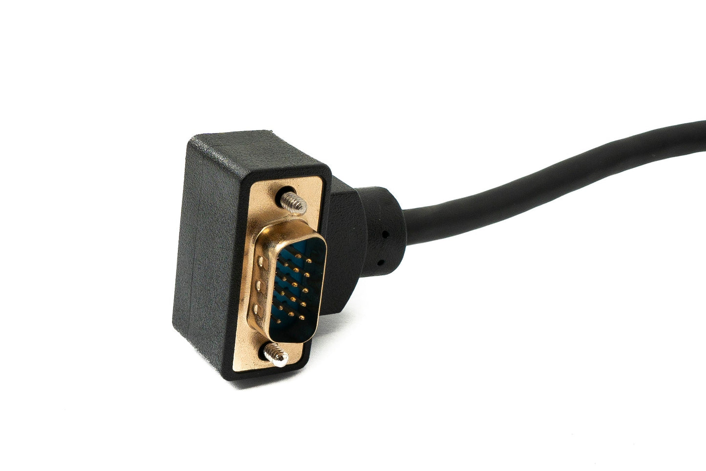 SYSTEM-S D Sub15 kapall 50 cm HD VGA 15 pinna karlkyns í karlkyns DB15 vinklaður upp á við