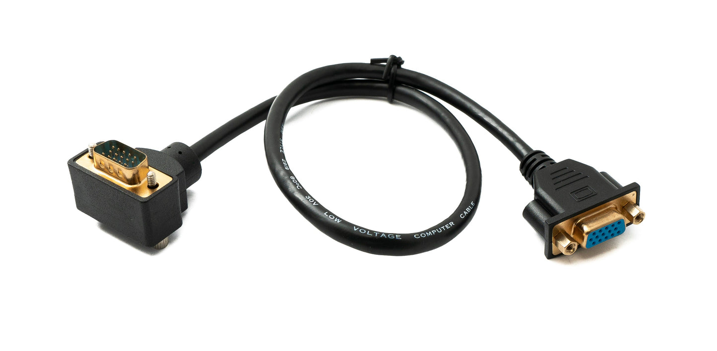 SYSTEM-S D Sub15 kapall 50 cm HD VGA 15 pinna karlkyns í kvenkyns DB15 hallaður niðurhallaður