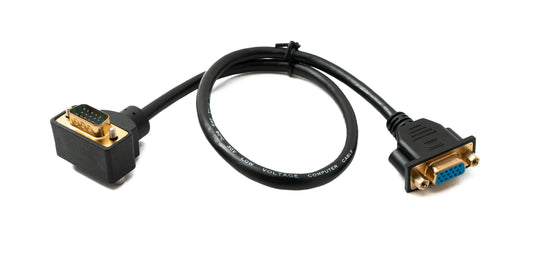 SYSTEM-S D Sub15 kapall 50 cm HD VGA 15 pinna karlkyns í kvenkyns DB15 hallaður niðurhallaður