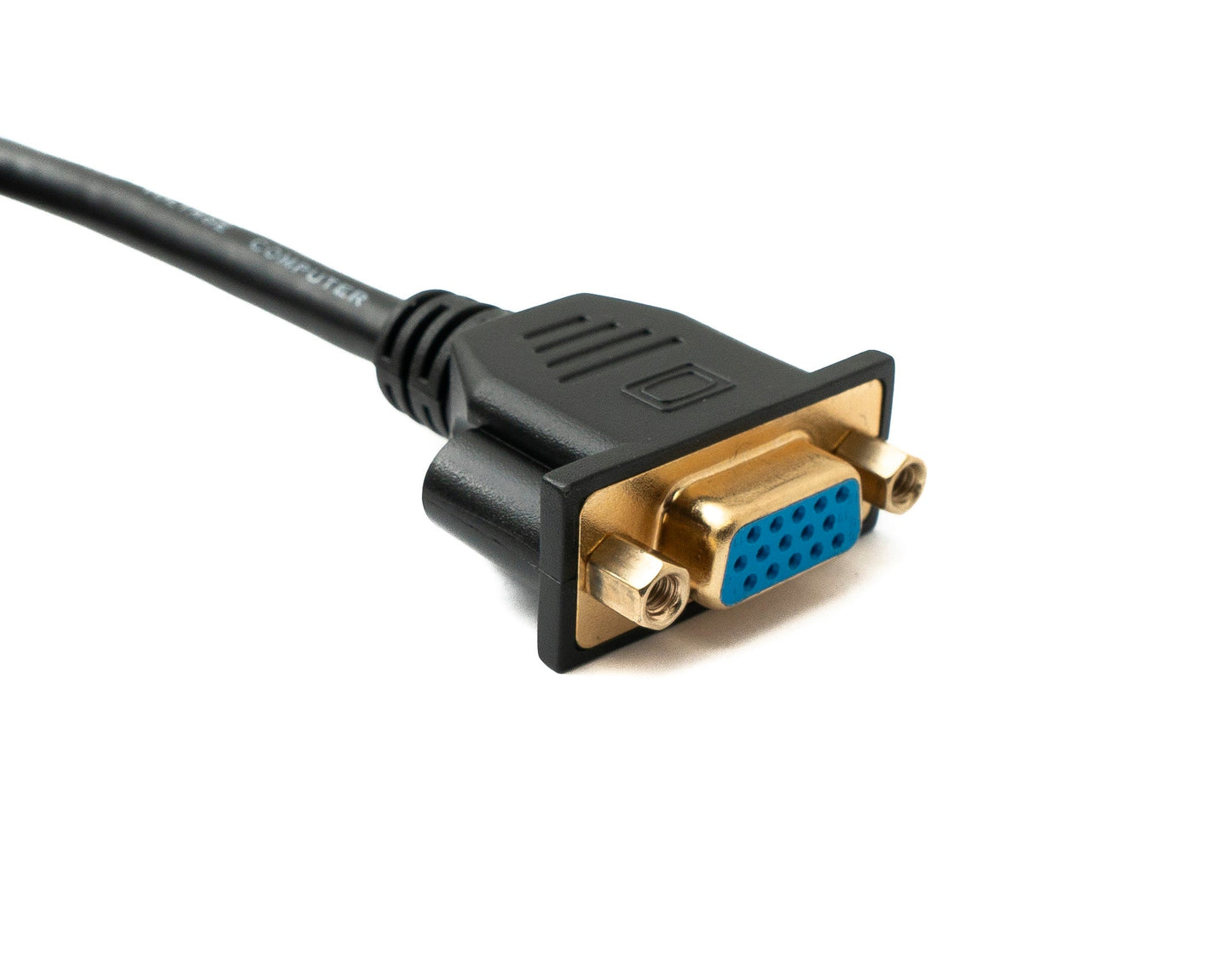 SYSTEM-S D Sub15 cable 150 cm HD VGA 15 pin male to female DB15 angled right angled
