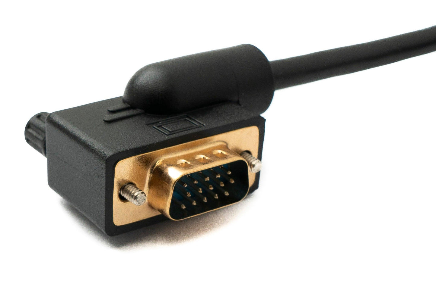 SYSTEM-S D Sub15 cable 150 cm HD VGA 15 pin male to female DB15 angled right angled