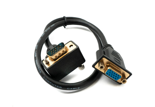 SYSTEM-S D Sub15 kapall 50 cm HD VGA 15 pinna karlkyns í kvenkyns DB15 hornrétt upp á við
