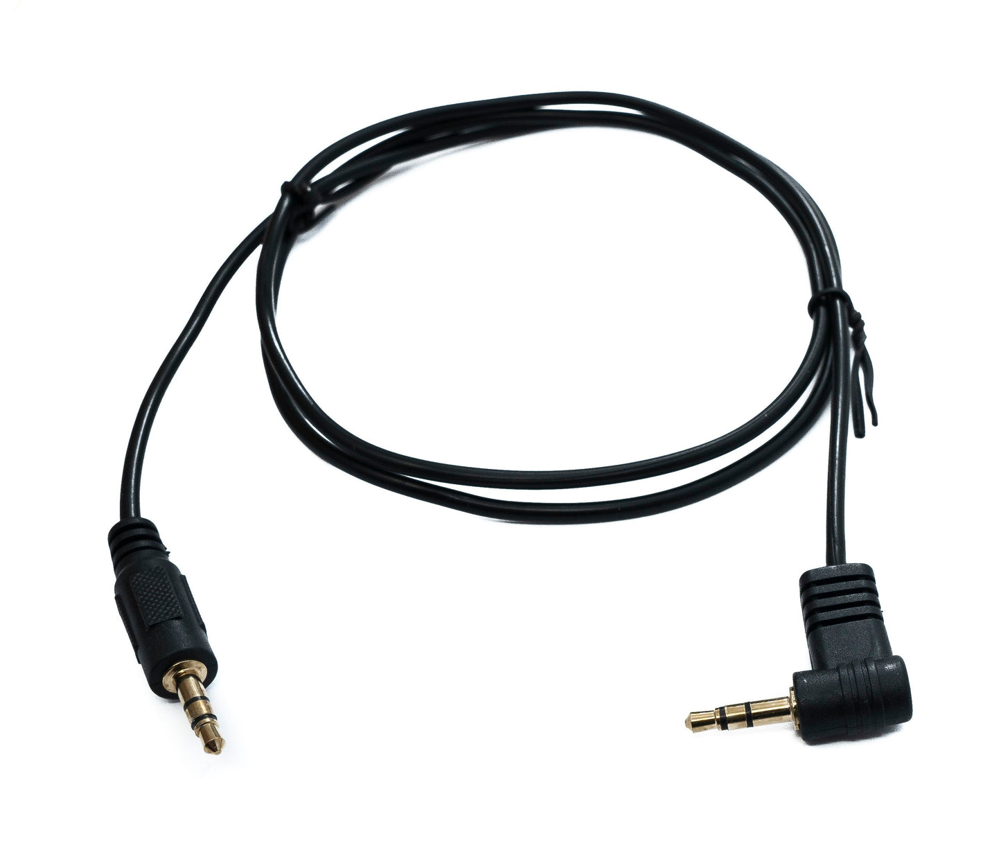 SYSTEM-S Audio Klinke Kabel 100 cm 3,5 mm TRS Stecker zu Stecker Winkel AUX Schwarz