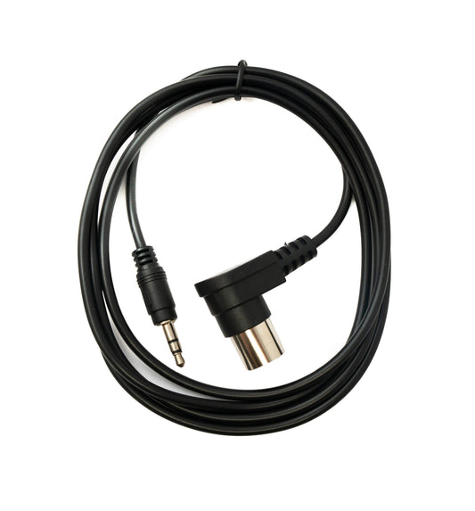 SYSTEM-S MIDI snúra 150 cm Din 5 pinna tengi í 3,5 mm jack tengi AUX vinklaður