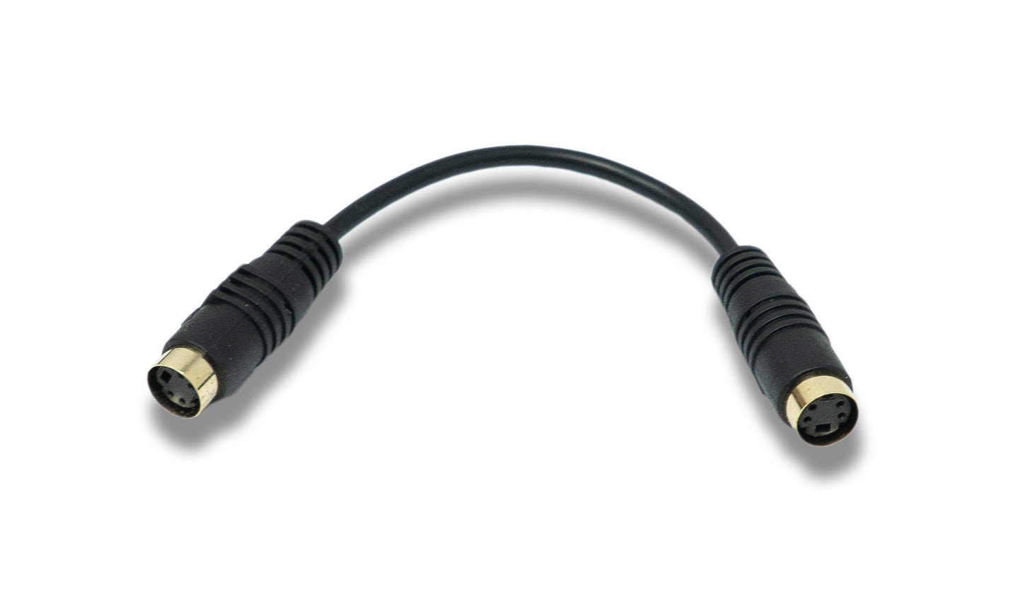 SYSTEM-S S-Video Kabel 15 cm Mini Din 4 Pin Buchse zu Buchse in Schwarz