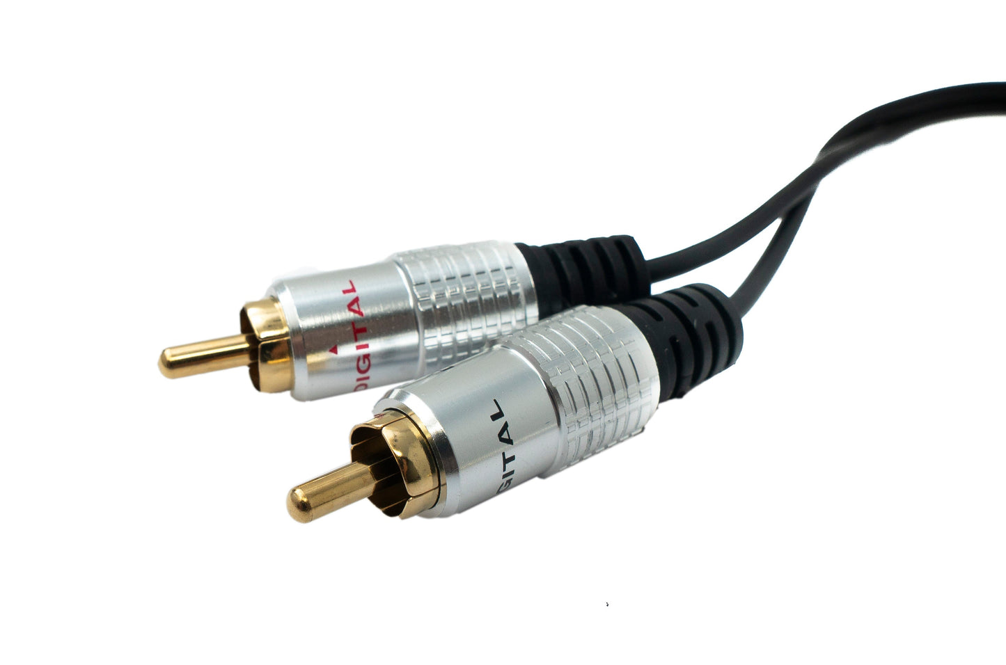 SYSTEM-S Y Cinch RCA Kabel 25 cm 1 polig Buchse zu 2x Stecker Audio in Schwarz