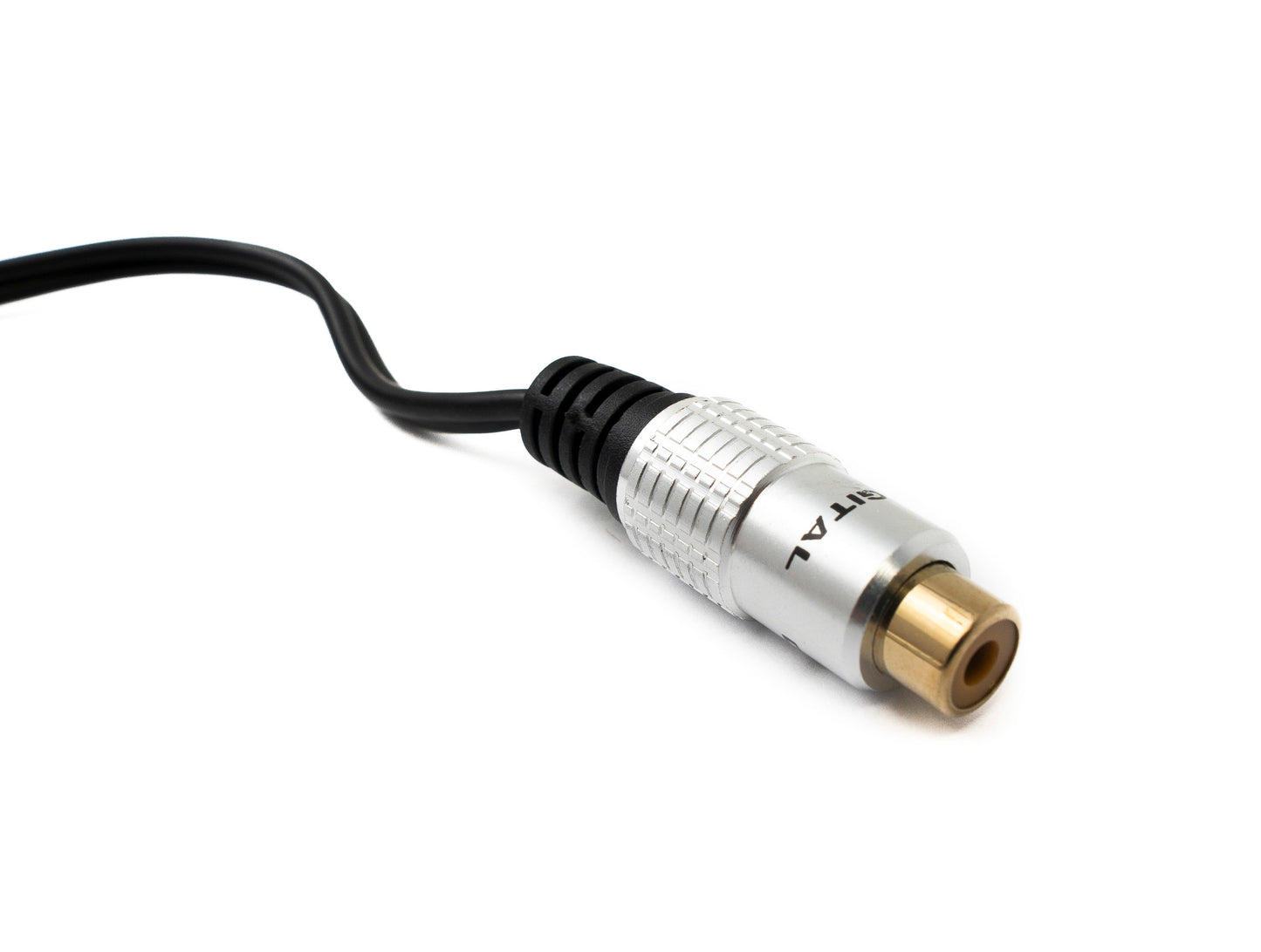 SYSTEM-S Y Cinch RCA snúra 25 cm 1 pinna tengi í 2x tengi hljóð í svörtu
