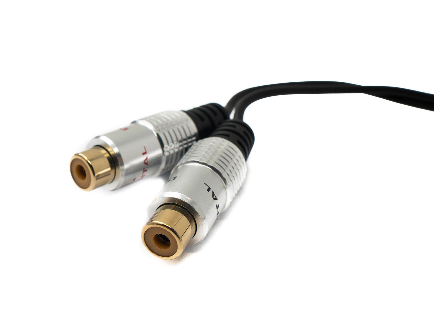 SYSTEM-S Y Cinch RCA snúra 25 cm 1 pinna tengi í 2x tengi hljóð í svörtu