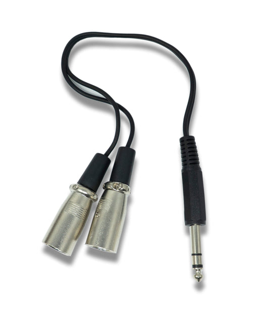 SYSTEM-S Audio Y cable 30 cm AUX 6.35 mm TRS plug to 2x XLR 3-pin plug
