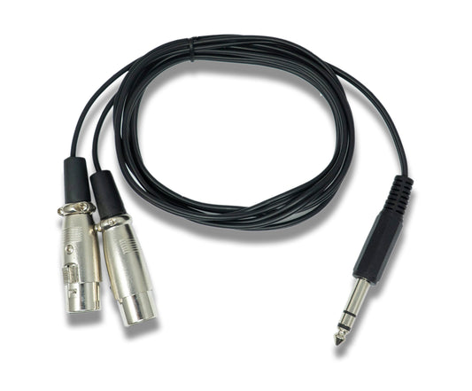 SYSTEM-S Audio Y cable 180 cm AUX 6.35 mm TRS plug to 2x XLR 3-pin socket