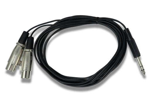 SYSTEM-S Audio Y cable 3 m AUX 6.35 mm TRS plug to 2x XLR 3-pin socket