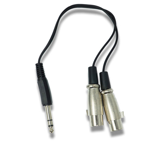 SYSTEM-S Hljóð Y-snúra 30 cm AUX 6,35 mm TRS tengi í 2x XLR 3-pinna tengi