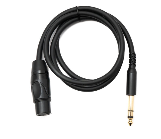 SYSTEM-S Audio Cable 100 cm 6.35 mm jack plug to XLR 3 pin socket in black