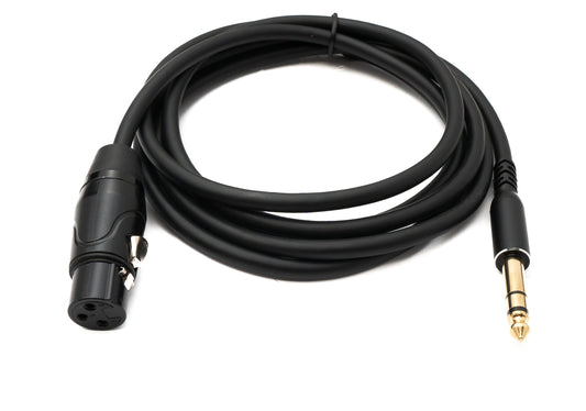 SYSTEM-S Hljóðsnúra 2 m 6,35 mm jack-tengi í XLR 3 pinna tengi í svörtu