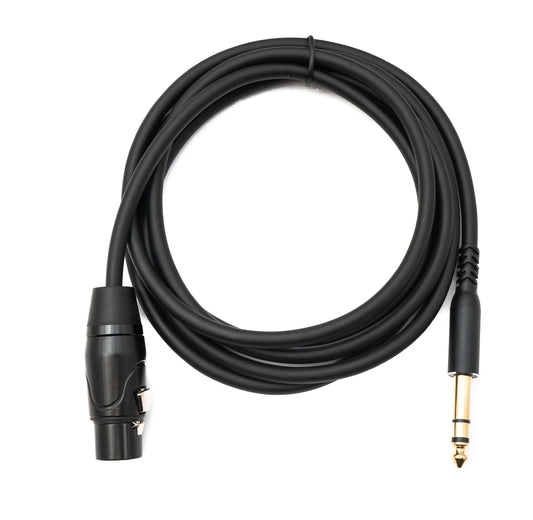SYSTEM-S Hljóðsnúra 2 m 6,35 mm jack-tengi í XLR 3 pinna tengi í svörtu
