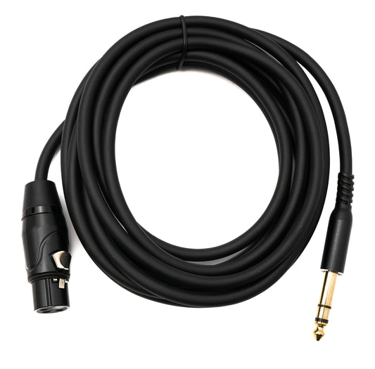 SYSTEM-S Audio Kabel 3 m 6.35 mm Klinke Stecker zu XLR 3 Pin Buchse in Schwarz