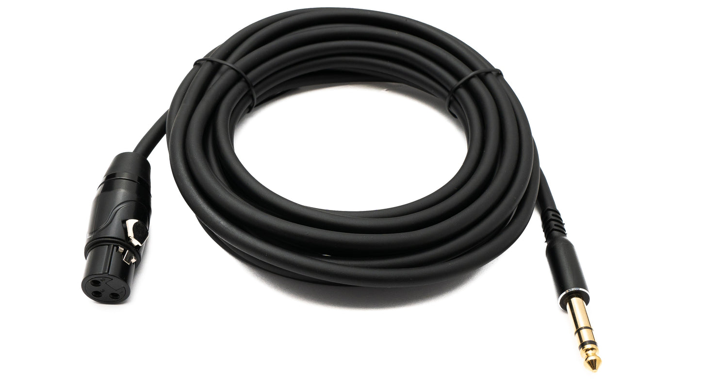 SYSTEM-S Hljóðsnúra 5 m 6,35 mm jack-tengi í XLR 3 pinna tengi í svörtu