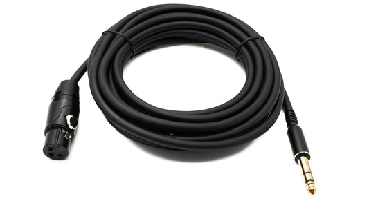 SYSTEM-S Hljóðsnúra 5 m 6,35 mm jack-tengi í XLR 3 pinna tengi í svörtu