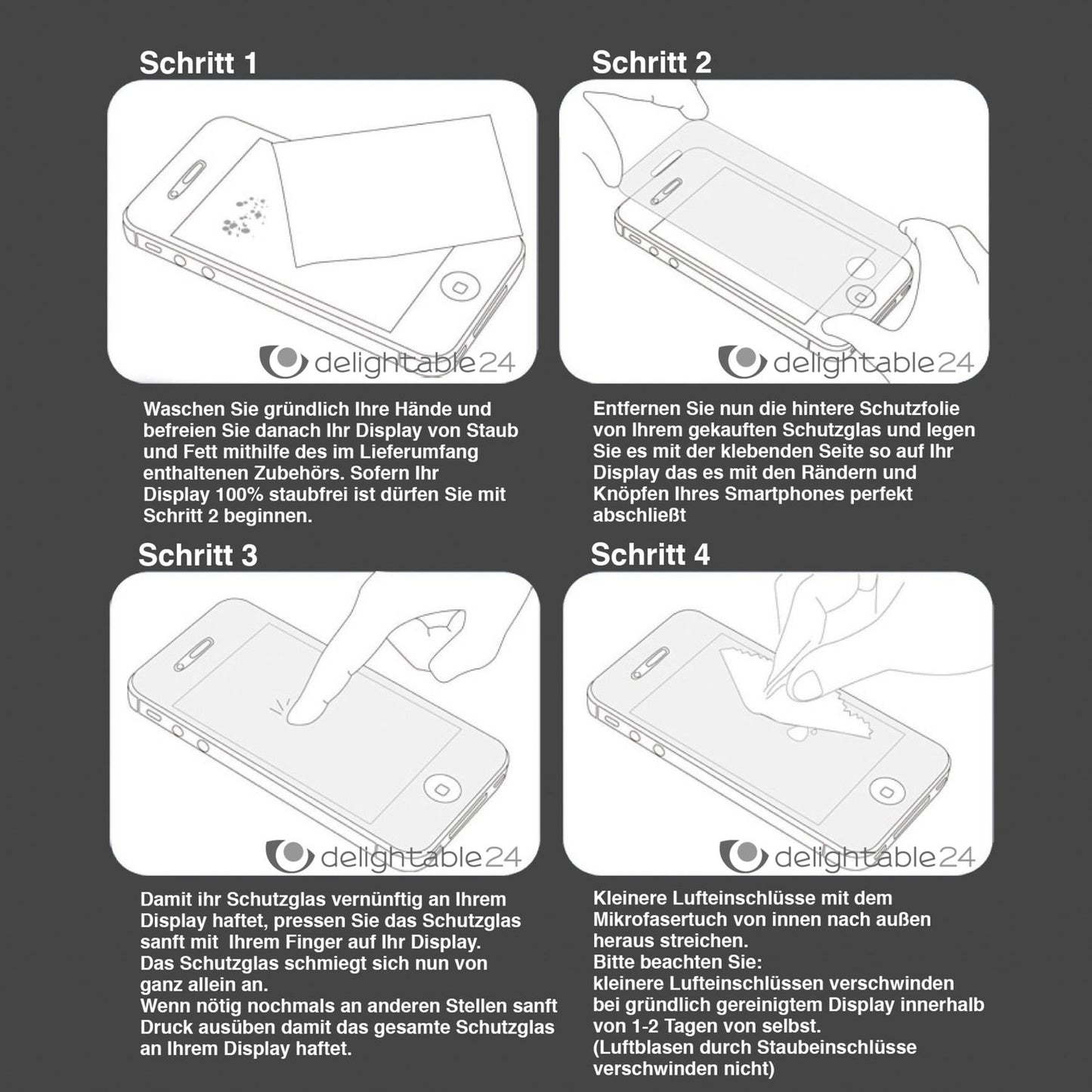 NALIA Schutzglas für Huawei P8 Lite, 9H Full Cover Displayschutz Tempered Glass