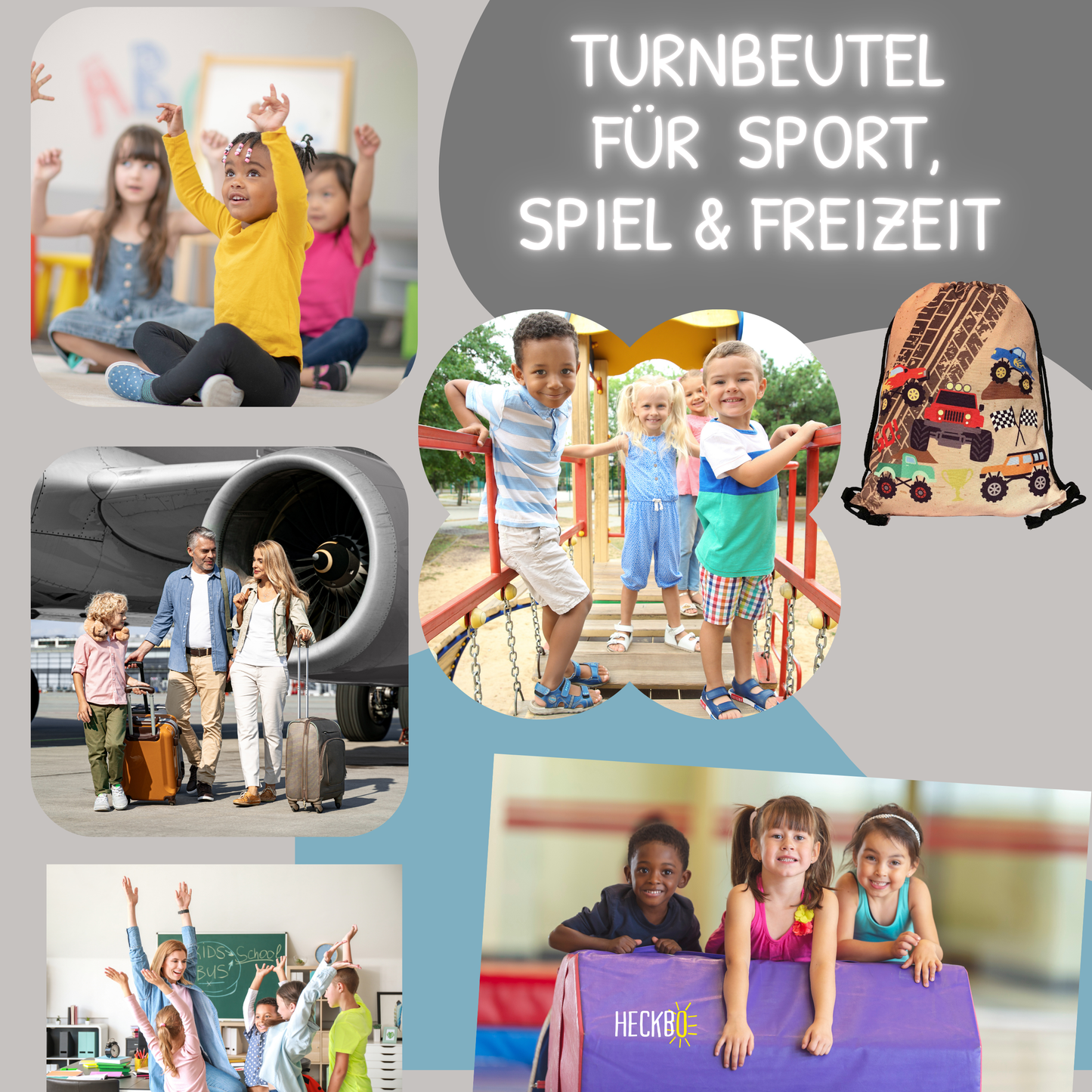 Kinder Turnbeutel Monster Truck