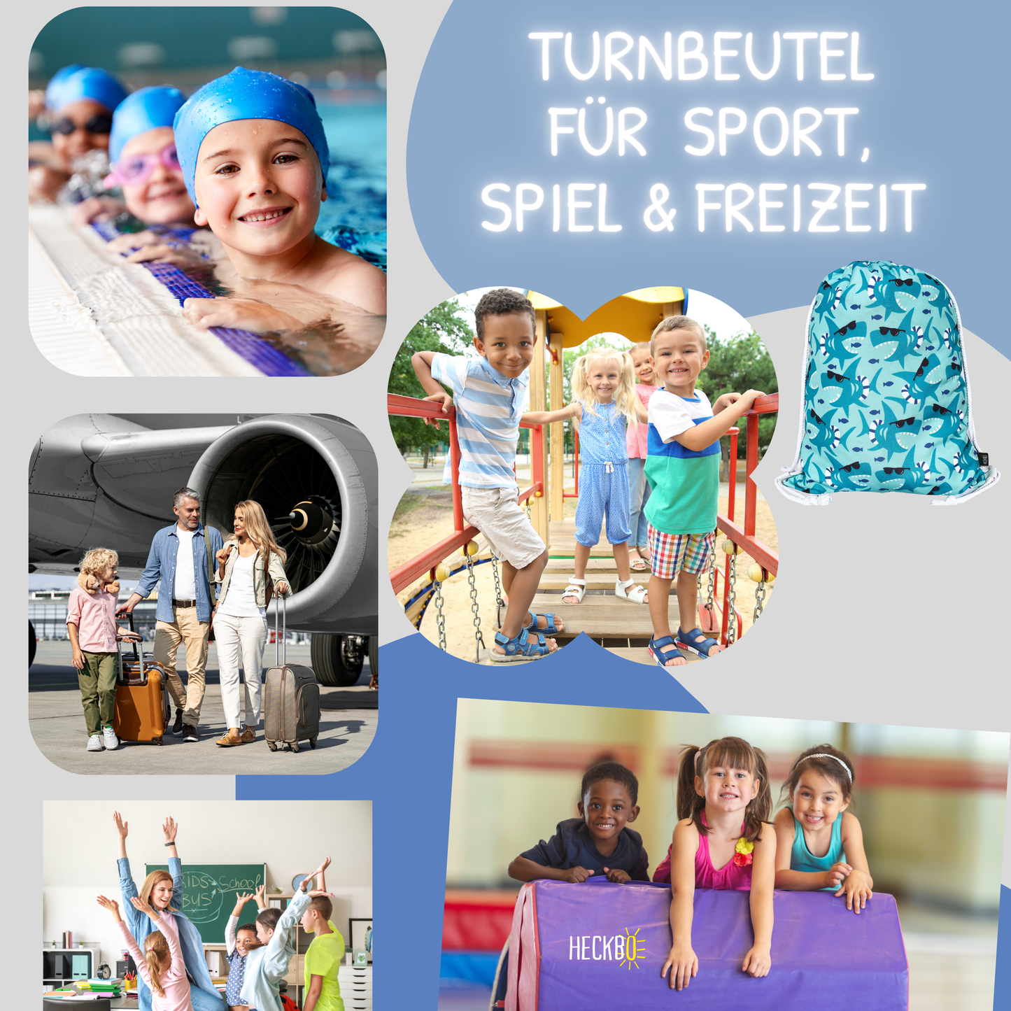 Kinder Turnbeutel Hai