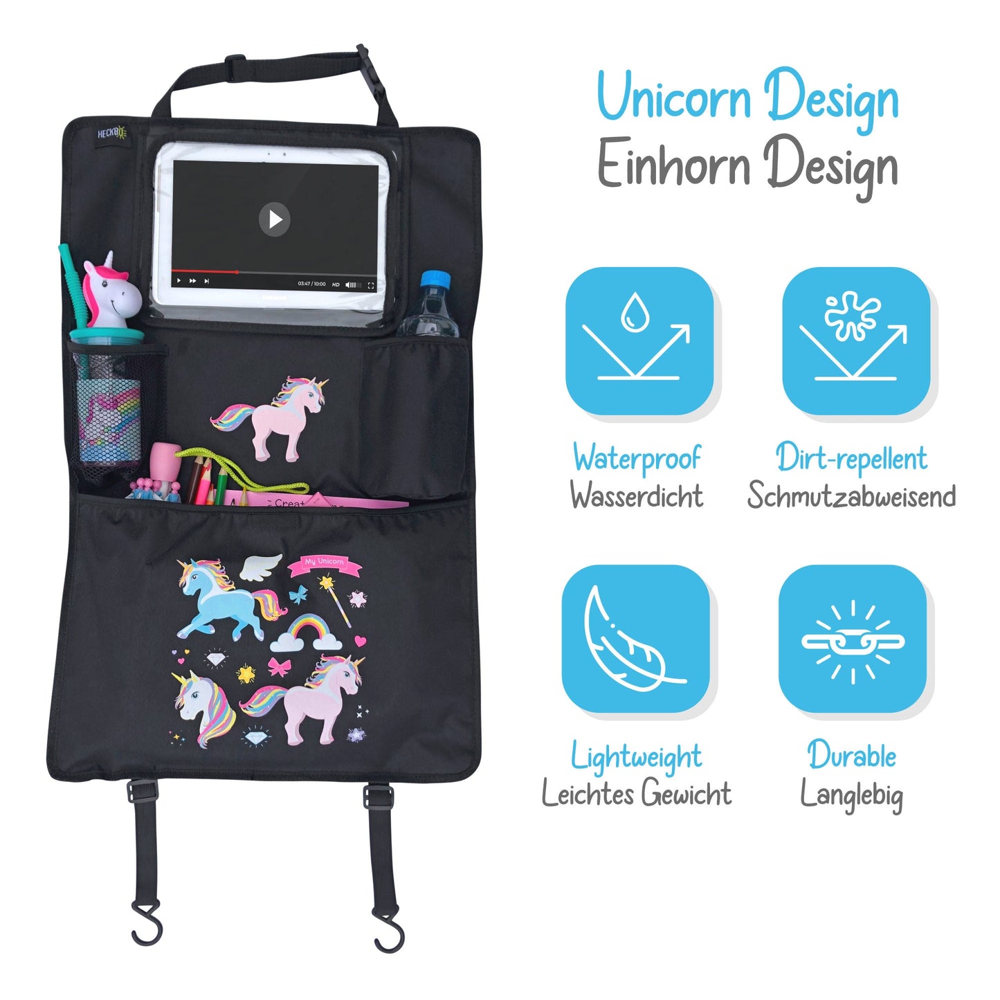 Auto RĂĽcksitz Organizer - Einhorn
