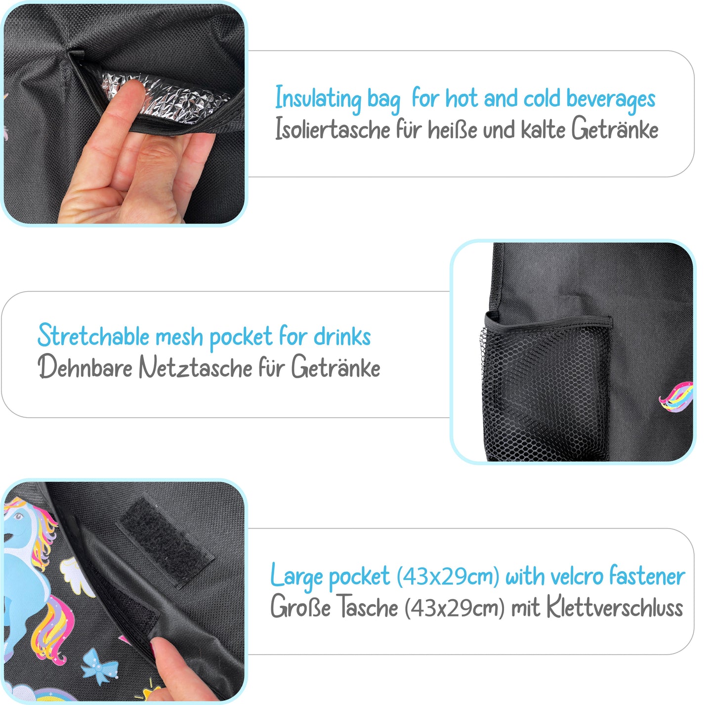 Auto RĂĽcksitz Organizer - Einhorn
