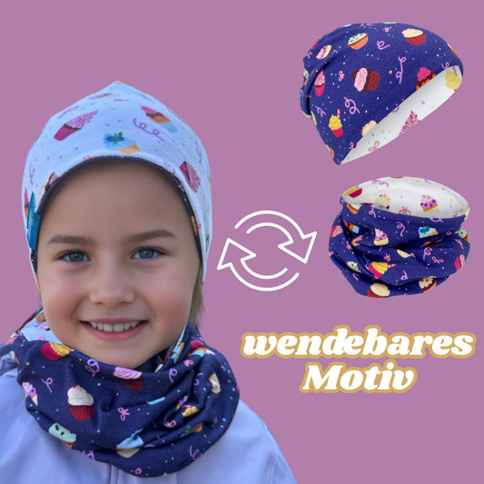 Kids Beanie Hat & Loop Set - Cookies