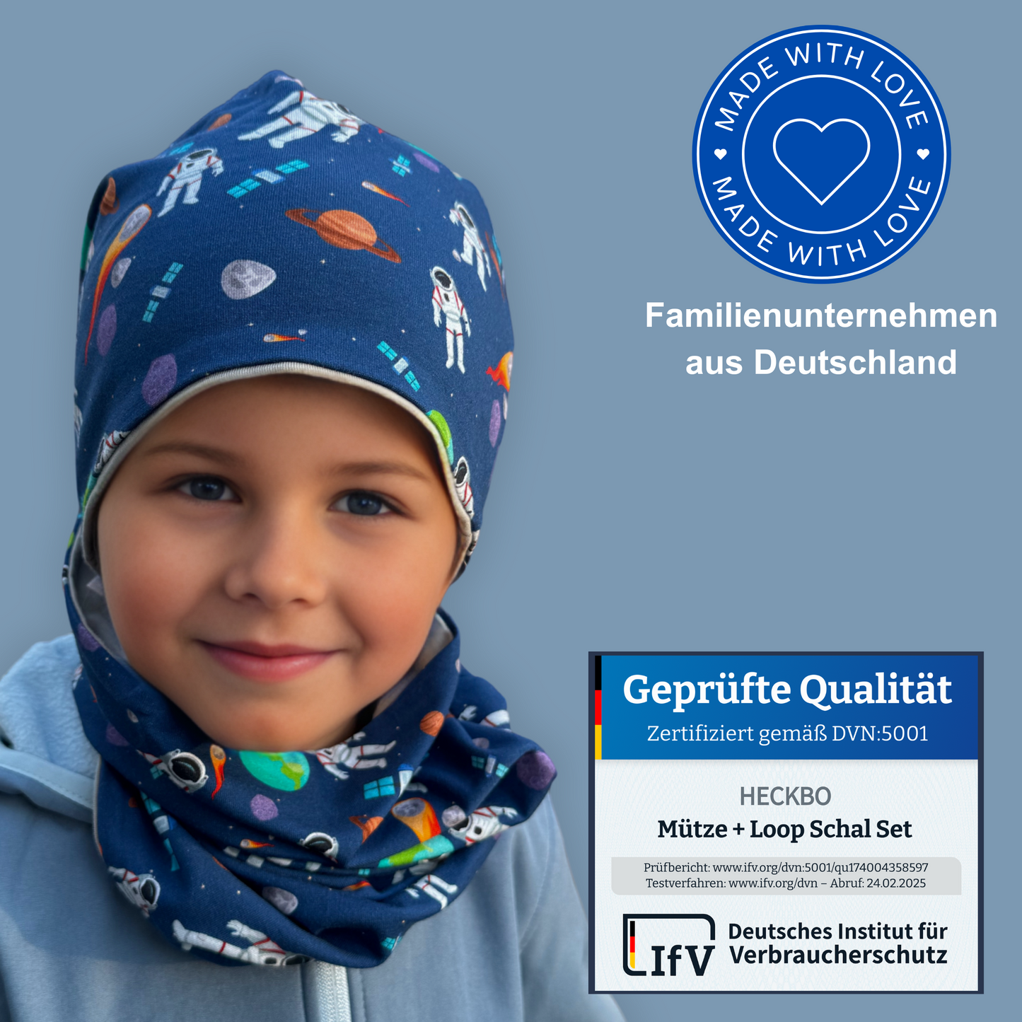 Kinder Beanie Mütze & Loop Set - Astronaut