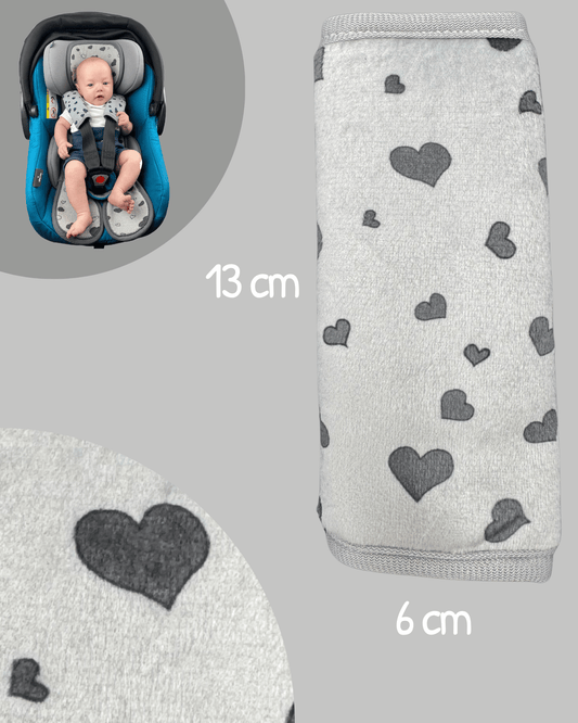 Baby seat belt protector heart
