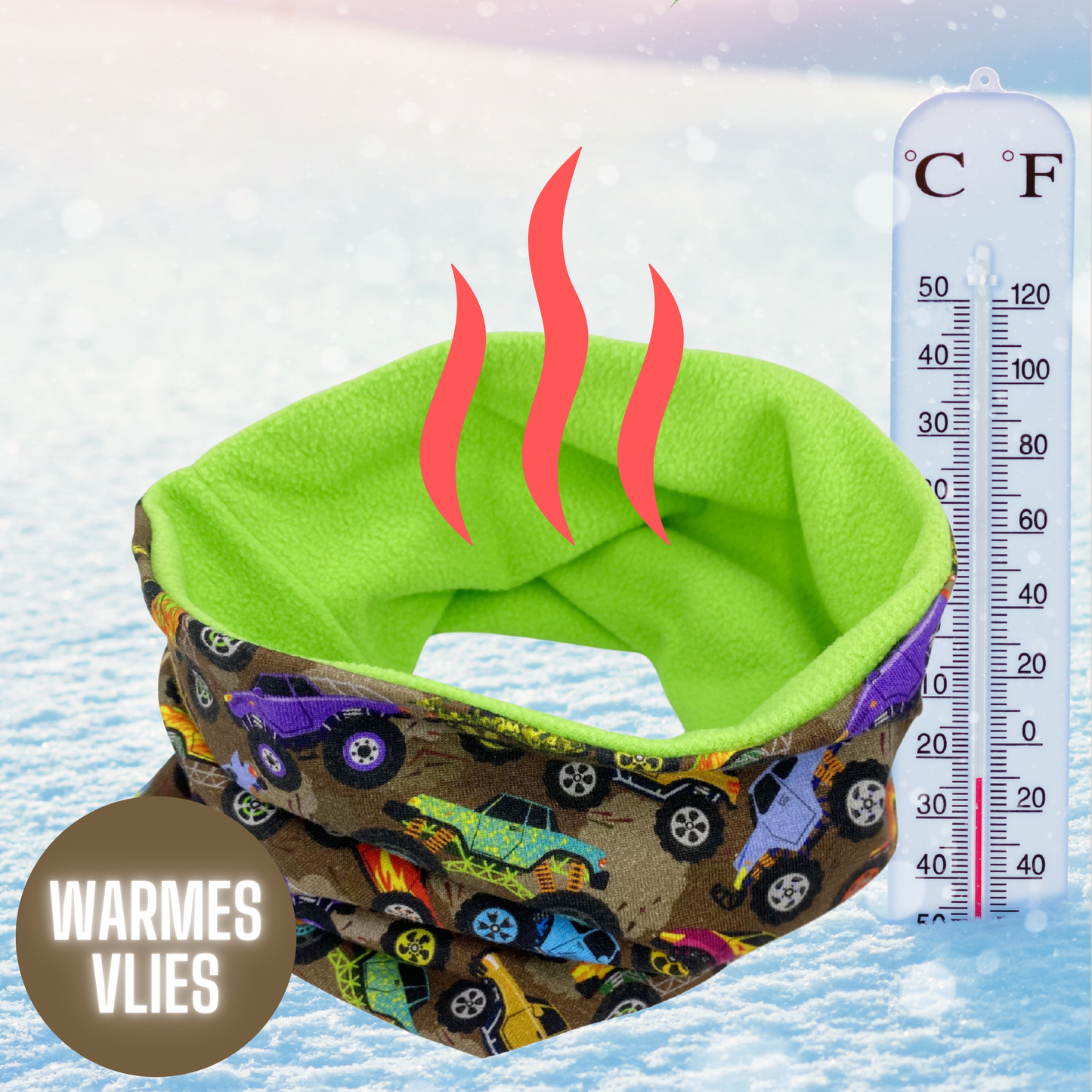Kinder Beanie Mütze & Loop Set - Monster Truck