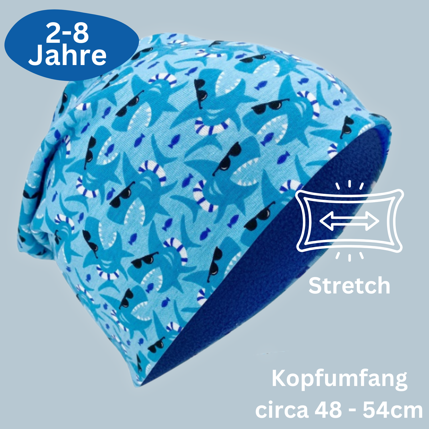 Kinder Beanie Mütze Beanie & Loop Set - Hai