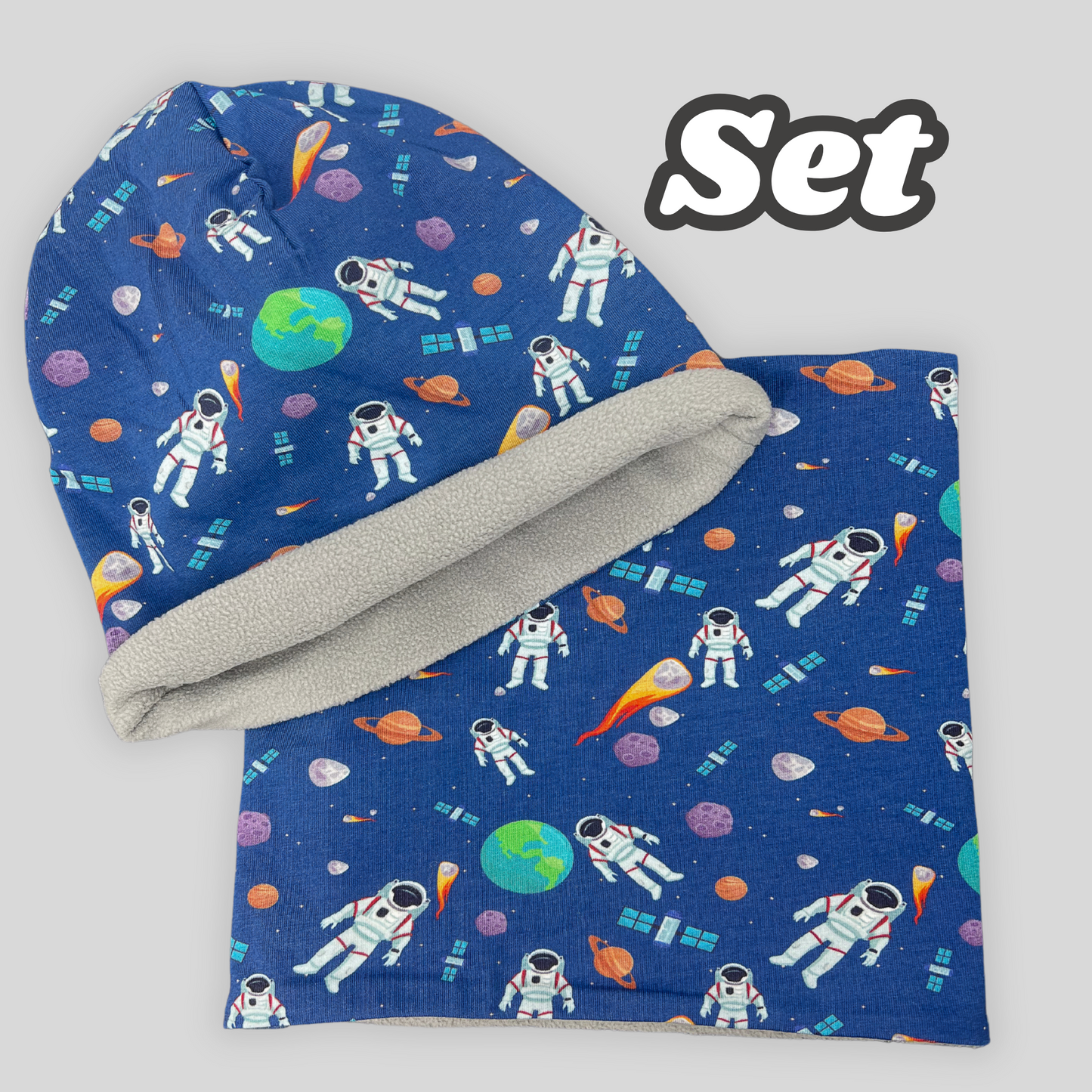Kinder Beanie Mütze & Loop Set - Astronaut