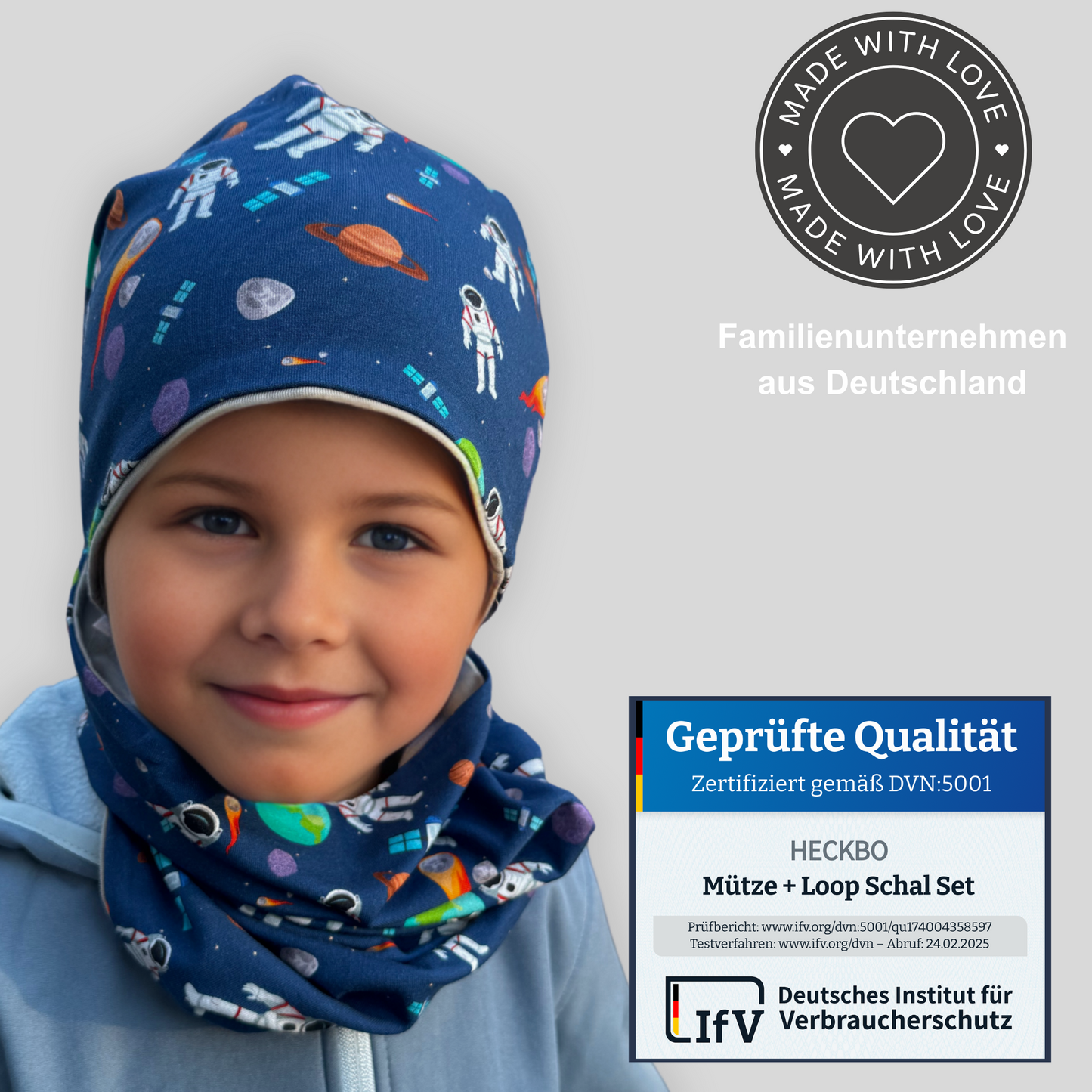 Kinder Beanie Mütze & Loop Set - Astronaut