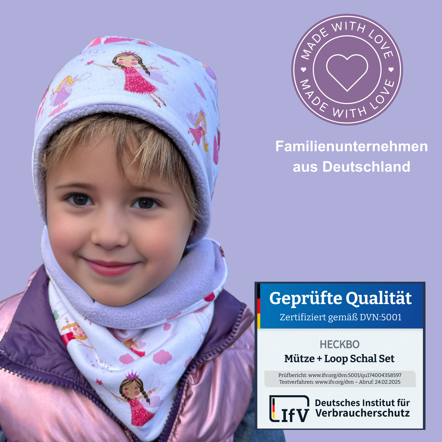 Kinder Beanie Mütze & Loop Set - Fee