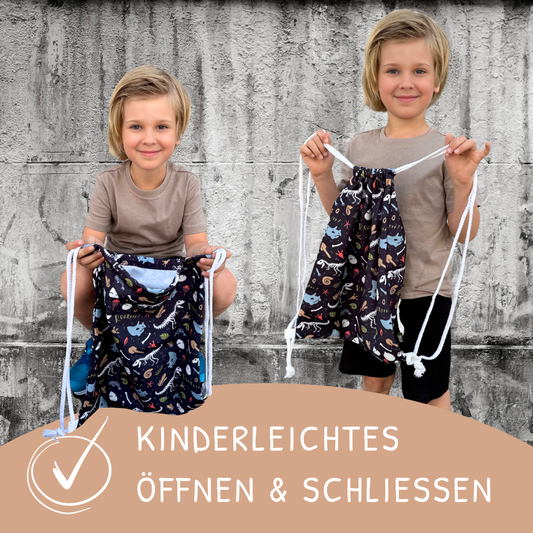 Children's gym bag dino skeleton bag