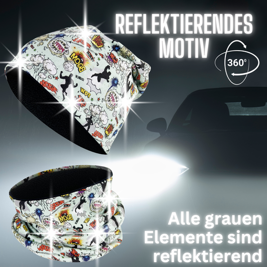 Children's reflector hat & loop - superhero