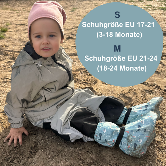 Füßlinge mit Vlies-Futter- Meerestiere