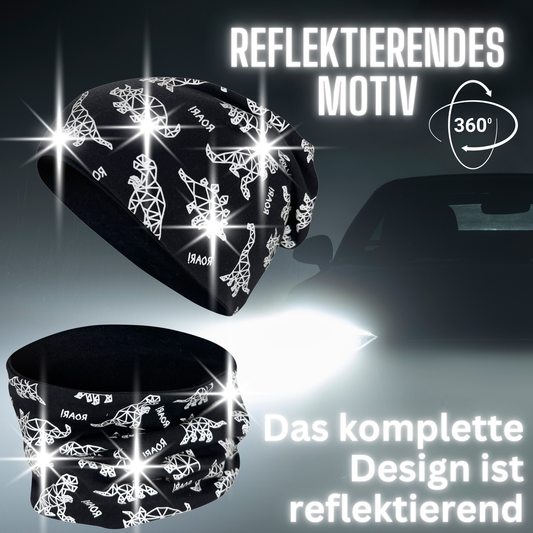 Children's reflector hat & loop dinosaur