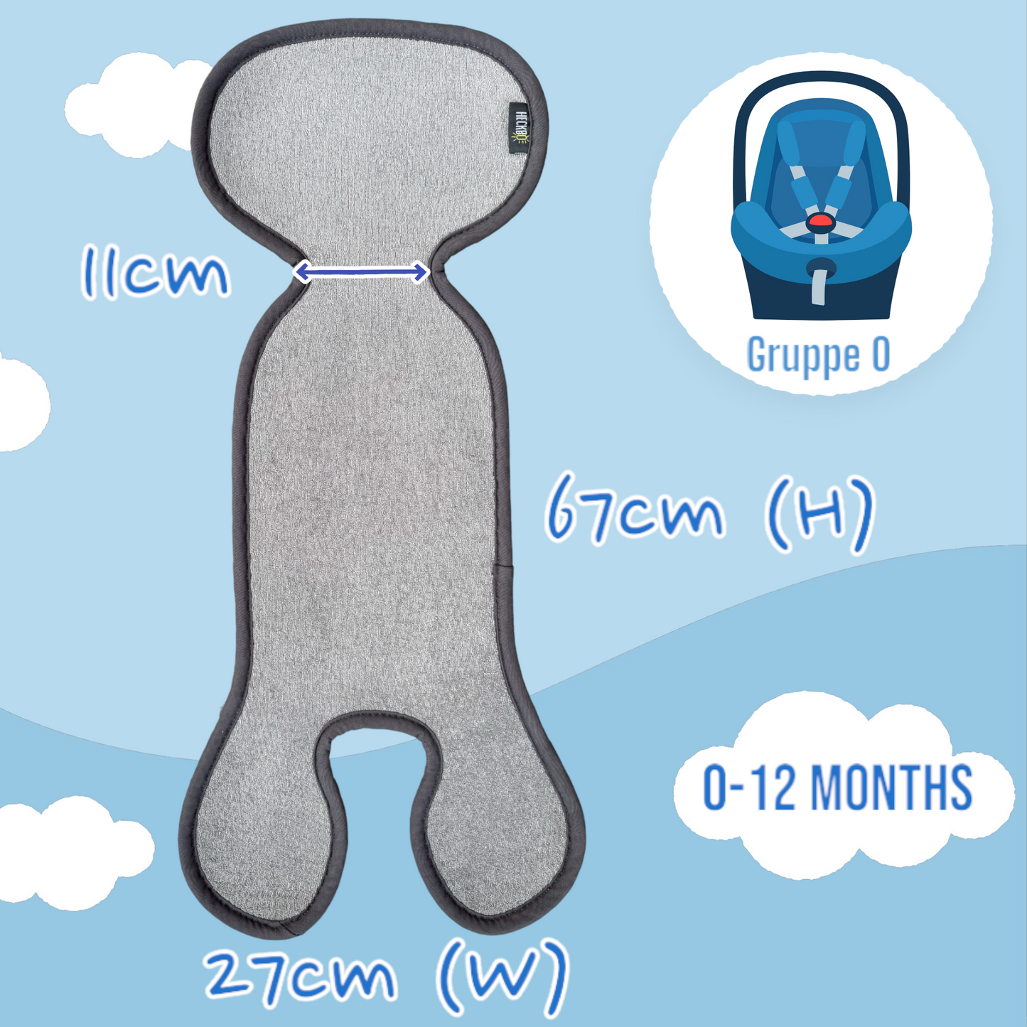 Trageschale Sitzauflage Gruppe 0 Grau